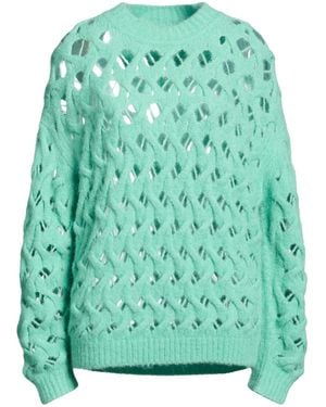 Isabel Marant Solid-Color Hollow-Knit Sweater - Green