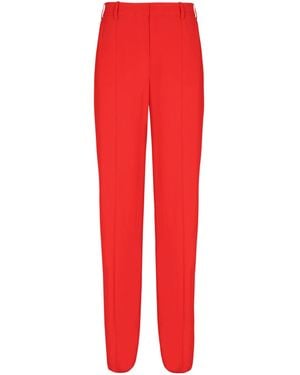 Balmain Crepe Wide-Leg Pants - Red