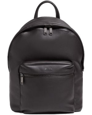 ZEGNA Logo Lettering Secondskin Backpack - Black