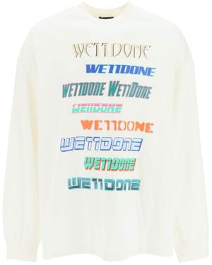 we11done Logo-Print Cotton T-Shirt - White