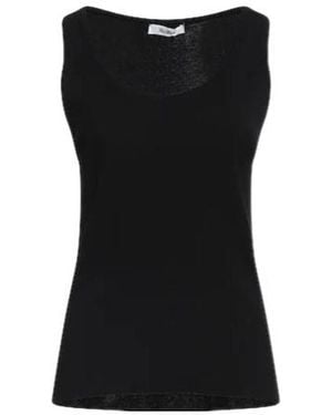 Max Mara Solid Color Sleeveless Knit Top - Black