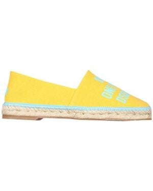 DSquared² Logo Slogan Jacquard Espadrilles - Yellow