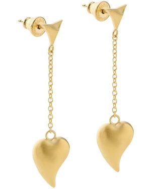 Fendi Heartbeat Pendant Earrings - Metallic