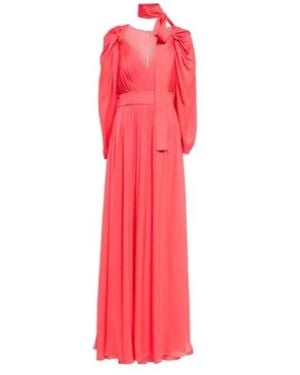 Elie Saab Pleated Silk Chiffon Gown - Pink