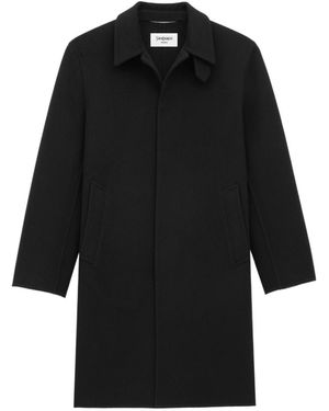 Saint Laurent Double-Faced Wool Coat - Black