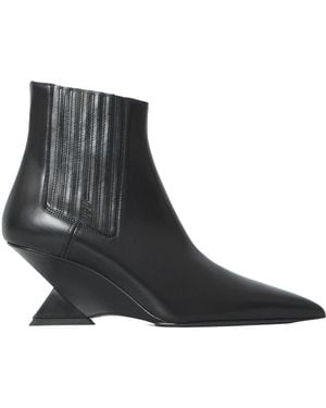 The Attico The Cheope Wedge Ankle Boots - Black