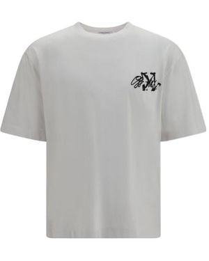Off-White c/o Virgil Abloh Stroke Skate Crewneck T-Shirt - Grey