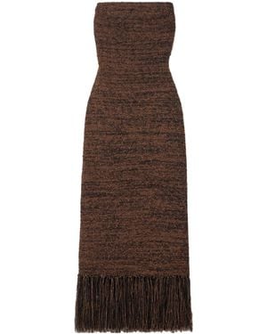 FRAME Strapless Tassel Dress - Brown