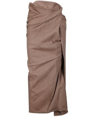 DIESEL Denim Draped Midi Skirt - Brown