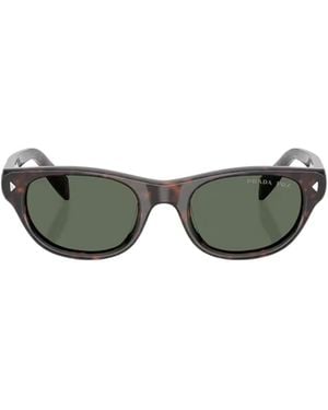 Prada Eyewear Oval Frame Sunglasses - Green