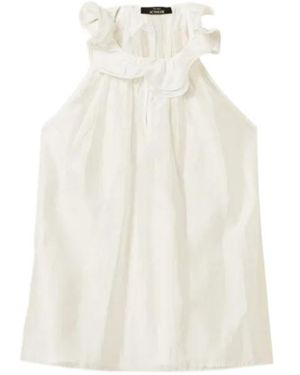 Twinset Ruffled Voile Top - White
