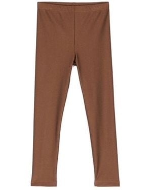 Douuod Satin Leggings - Brown
