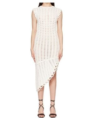 Loulou de Saison Malena Ruffled Crochet Midi Dress - White