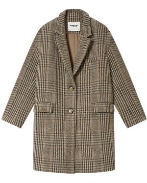 Isabel Marant Limiza Check Button Coat - Brown