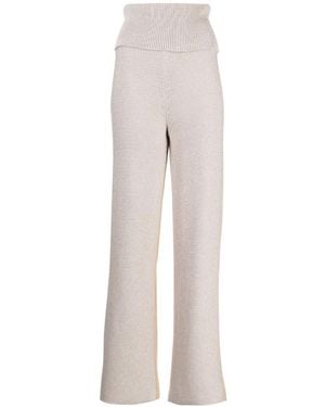 Off-White c/o Virgil Abloh Diag Languid Two-Tone Knit Trousers - White