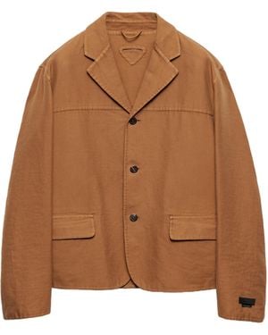 Prada Tailored Button-Up Jacket - Brown