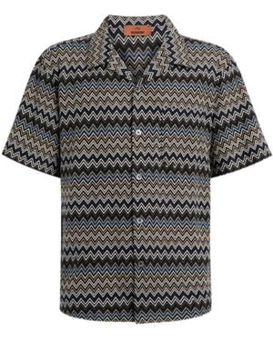 Missoni Zigzag Bowling Shirt - Black