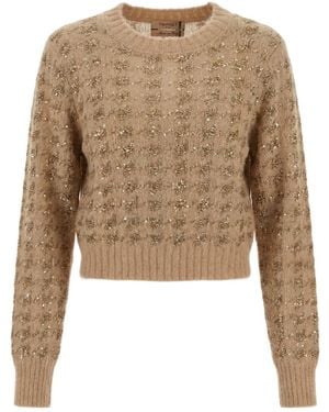 Twinset Round Neck Jumper - Natural