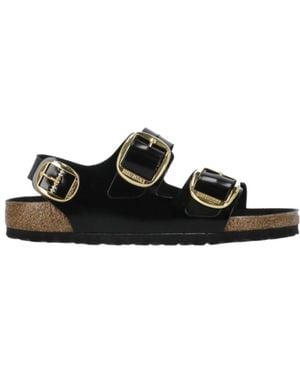 Birkenstock Milano Big Buckle Slip-On Sandals - Black