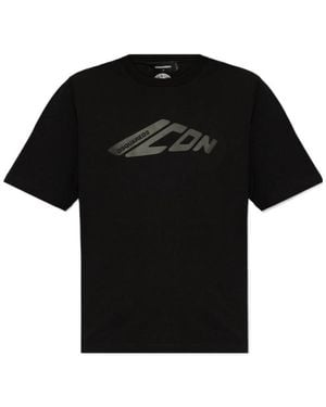 DSquared² Logo Printed Crewneck T-Shirt - Black