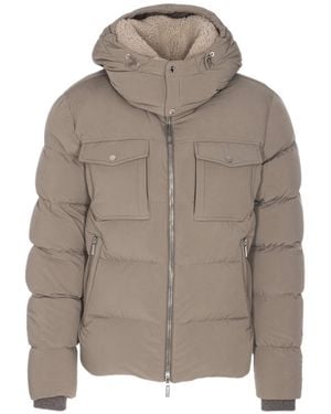 Moorer Long-Sleeved Padded Jacket - Gray