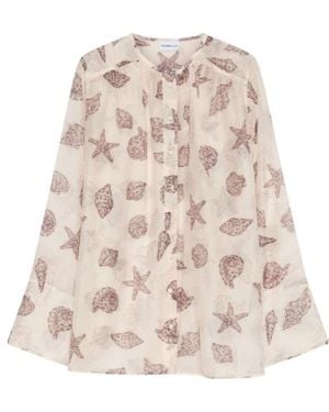 Marella Printed Voile Top - Natural