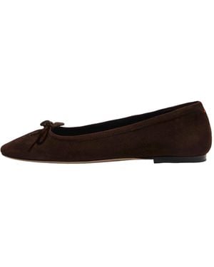 Aeyde Delfina Bow-Detailed Ballet Flats - Brown