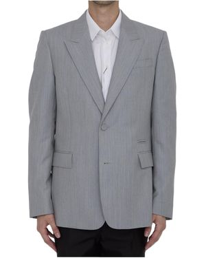 Dior Homme Single-Breasted Long-Sleeved Jacket - Gray
