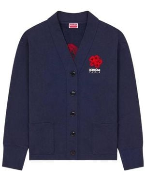 KENZO Drawn Varsity' Embroidered Hooded Sweatshirt - Blue