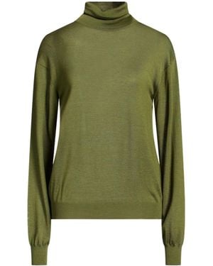Saint Laurent Solid-Color Turtleneck - Green