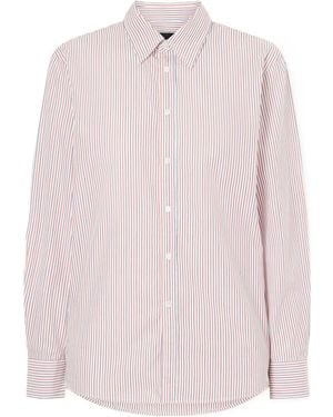 Nili Lotan Striped Long Sleeve Cotton Shirt - Pink