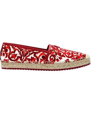 Dolce & Gabbana Majolica-Printed Espadrilles - Red