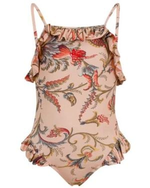 Etro One-Piece Swimsuit With Leafy Floral Print - Pink