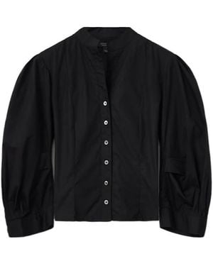 AllSaints Maud Puff-Sleeve Top - Black