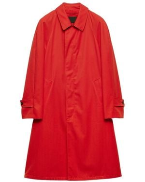 Prada Technical Gabardine Coat - Red
