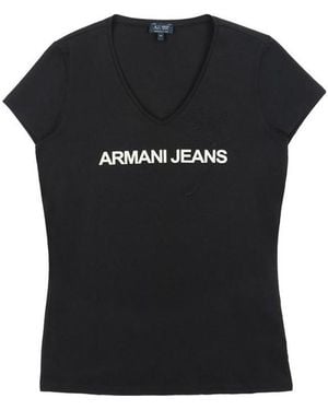 Armani Jeans V-Neck Logo T-Shirt - Black