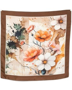 D'Aniello Floral-Print Scarf - White