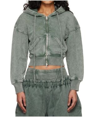 KNWLS Haze Cropped Zip-Up Sweatshirt - Gray