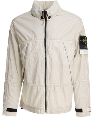 Stone Island Plated-Ovd Linen Jacket in Purple for Men | Lyst