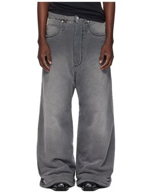 Lu'u Dan Non-Stretch Wide-Leg Jeans - Grey