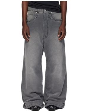 Lu'u Dan Non-Stretch Wide-Leg Jeans - Grey