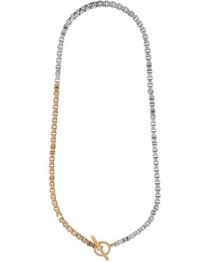 AllSaints Dual Tone Box Chain Necklace - White