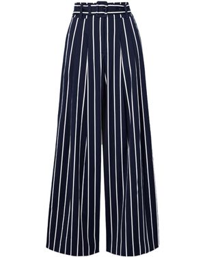 Veronica Beard Striped Casual Trousers - Blue