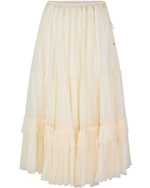 Chloé A Light And Airy Snow Gauze Skirt - White