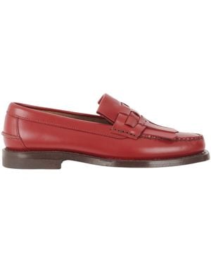 Hereu Round Toe Loafers - Red