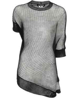 Junya Watanabe Asymmetric Mesh T-Shirt - Grey
