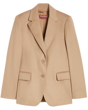 Max Mara Single-Breasted Blazer - Natural