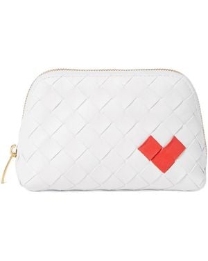 Bottega Veneta Collision Colour V-Shaped Makeup Bag - White