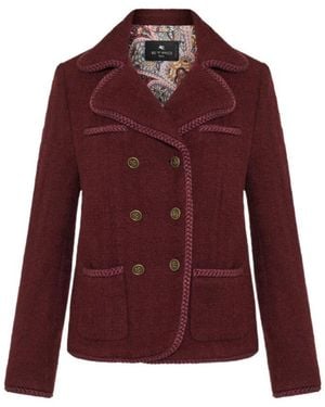 Etro Long Sleeve Casual Jacket - Purple