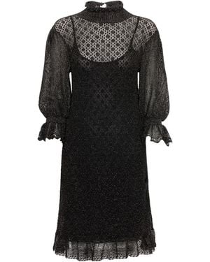 Chloé Chloé Ruffled Puff-Sleeve Mini Dress - Black